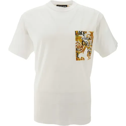 Weiße T-Shirt und Polo Kollektion , Herren, Größe: L - Versace Jeans Couture - Modalova