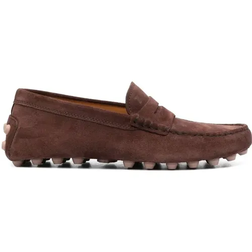 Cognac-braune Wildleder-Loafers , Damen, Größe: 41 EU - TOD'S - Modalova