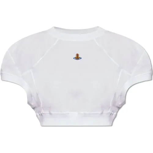 Football cropped T-shirt , female, Sizes: S, M - Vivienne Westwood - Modalova