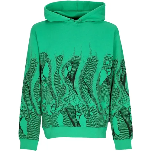 Grüner Fishnet Hoodie Leichter Sweatshirt , Herren, Größe: XS - Octopus - Modalova