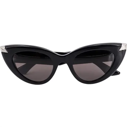Schwarze Cat-Eye Sonnenbrille , Damen, Größe: ONE Size - alexander mcqueen - Modalova