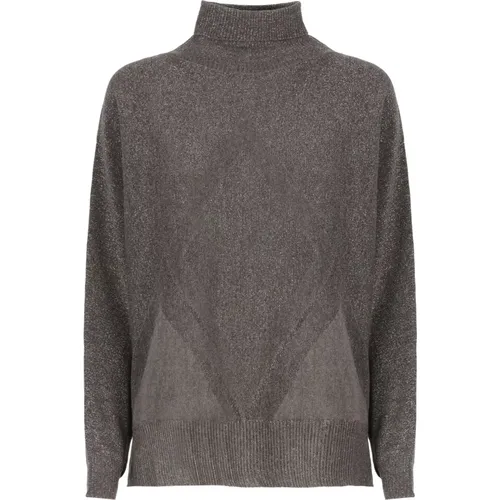 Grauer Lurex Hoher Kragen Pullover - D.Exterior - Modalova