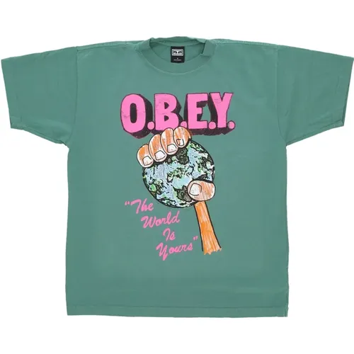 T-Shirts, male, , Size: XS Palm Leaf Mens Tee - Obey - Modalova