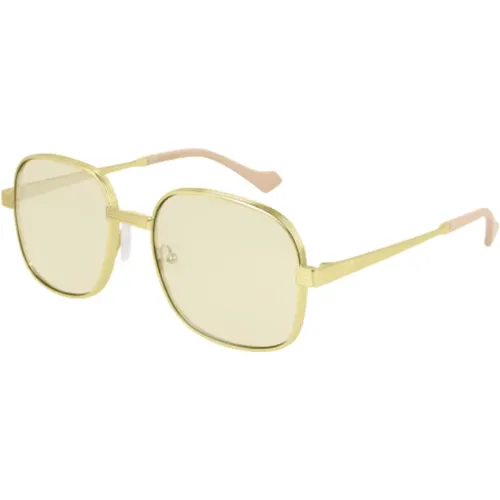 Quadratische Metall-Sonnenbrille in Goldfarbe Gg0788S-001 - Gucci - Modalova