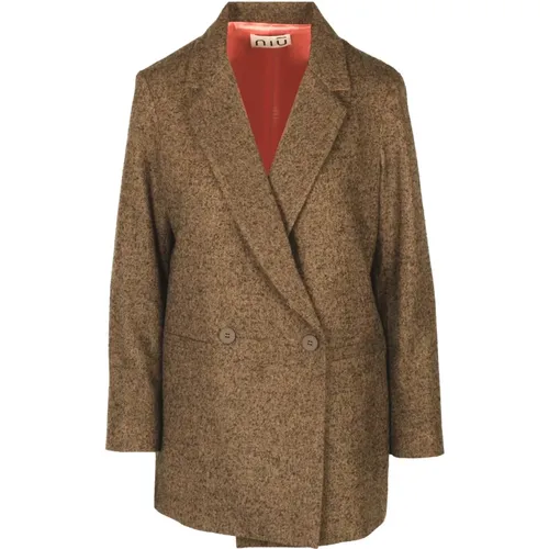 Blazers, female, , Size: XS Wool Double-Breasted Blazer - NIU - Modalova