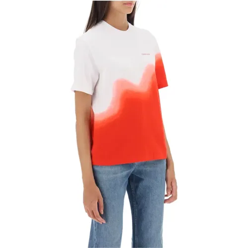Trendiges Tie-Dye Crew-Neck T-Shirt , Damen, Größe: S - Salvatore Ferragamo - Modalova