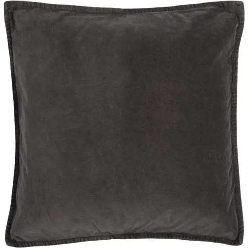 Velour Pillow Cover 3-Pack Anthracite , unisex, Sizes: ONE SIZE - Fineste Ting - Modalova