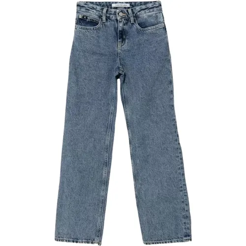 Hoch taillierte ausgestellte Denim-Jeans - Calvin Klein Jeans - Modalova