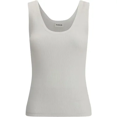 Sleeveless Tops, female, , Size: L Ribbed Sleeveless Tank Top with Thick Straps - P.a.r.o.s.h. - Modalova