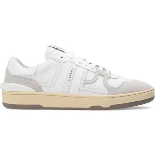 Weiße Creme Clay Low Sneakers , Herren, Größe: 39 EU - Lanvin - Modalova