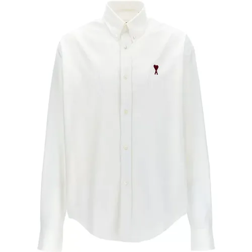 Blouses & Shirts,Weißes Logo-besticktes Hemd - Ami Paris - Modalova