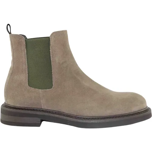 Chelsea Boots, male, , Size: 9 US /Green Suede Beatles Shoes - Marco Ferretti - Modalova