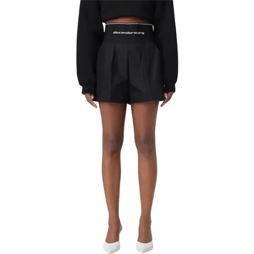 Short Shorts, female, , Size: S Pleated High-Waisted Shorts - alexander wang - Modalova
