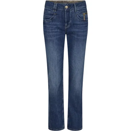 High-Waisted Dark Jeans with Zipper Details , female, Sizes: W25, W32, W26, W31, W28, W29, W33, W24, W30, W27 - MOS MOSH - Modalova