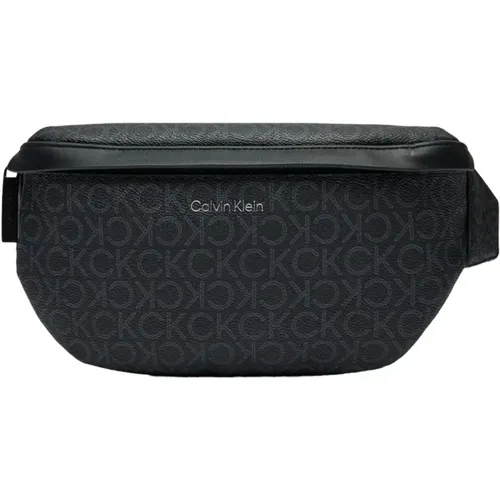 Belt Bags, male, , Size: ONE SIZE Printed Zippered Men's Bag - Calvin Klein - Modalova