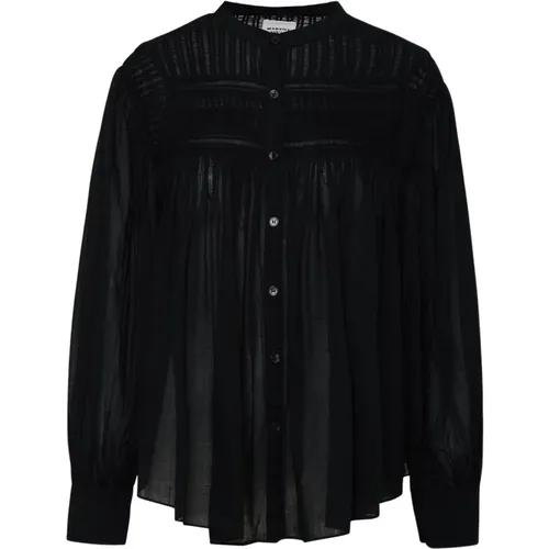 Camicia Plalia in cotone nera , female, Sizes: XS, S, M - Isabel Marant Étoile - Modalova