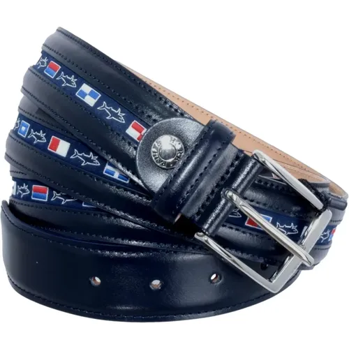 Belts, male, , Size: 110 CM Adjustable Leather Belt - PAUL & SHARK - Modalova