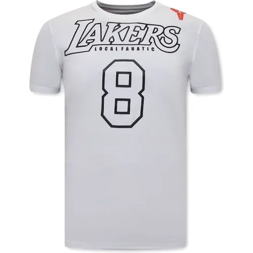 Lakers 8 Men T-Shirt , male, Sizes: XL, S, M, 2XL, L - Local Fanatic - Modalova