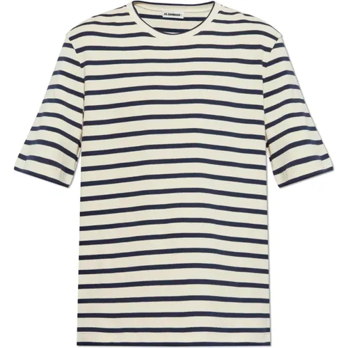 T-shirt with striped pattern , male, Sizes: L, XL, M, XS - Jil Sander - Modalova