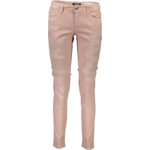 Rosa Damen Hose mit Used-Look , Damen, Größe: W25 - Just Cavalli - Modalova