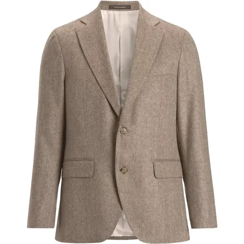 Blazers, male, , Size: M Herringbone Blazer Dresser Blazer - Oscar Jacobson - Modalova