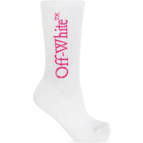 Off , Socks, female, , Size: S Socks with logo - Off White - Modalova