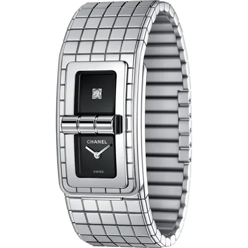 Elegant Quartz Watch with Black Lacquered Dials and Diamond Accent , female, Sizes: ONE SIZE - Chanel - Modalova