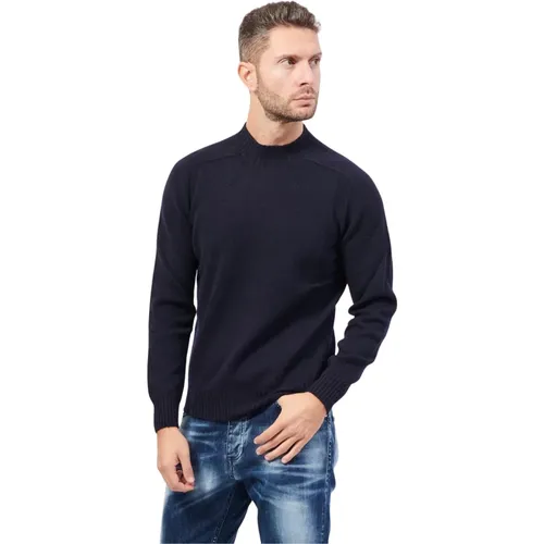 Blauer Alpaka Kaschmir Pullover , Herren, Größe: M - Gran Sasso - Modalova