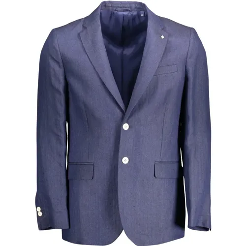 Blazers, male, , Size: M Ele Linen Jacket for Men - Gant - Modalova