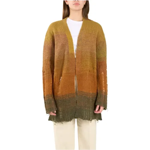 Alpakagemischter Cardigan mit Distressed-Details - Dondup - Modalova