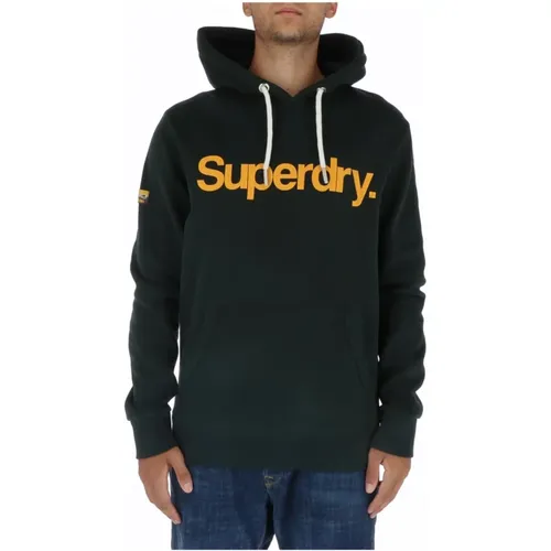 Hoodies, male, , Size: XL Print Hooded Sweatshirt - Superdry - Modalova