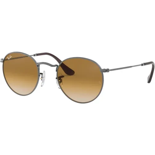 Round Metal Sunglasses in Ruthenium/Light , male, Sizes: 53 MM - Ray-Ban - Modalova