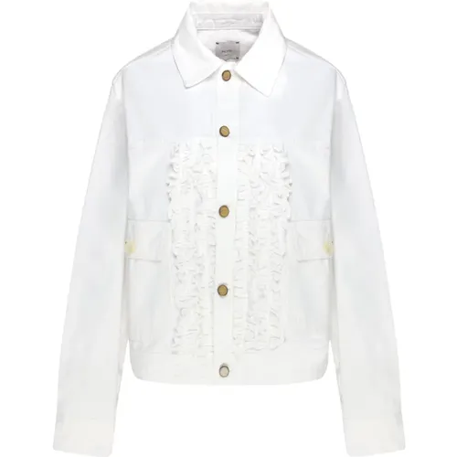 Light Jackets, female, , Size: XS Ruched Jacket with Button Closure - Alysi - Modalova