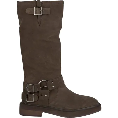 Leather Platform Boots , female, Sizes: 8 UK, 7 UK, 6 UK, 5 UK, 4 UK, 3 UK - Alma en Pena - Modalova