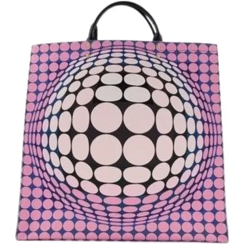 Handbags, female, , Size: ONE SIZE Optical Print Shopper Bag - Vasarely Collection - Paco Rabanne - Modalova