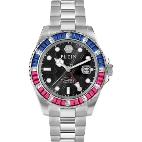 Watches, unisex, , Size: ONE SIZE Unisex Watch Gmt-I Challenger Baguettes - Philipp Plein - Modalova