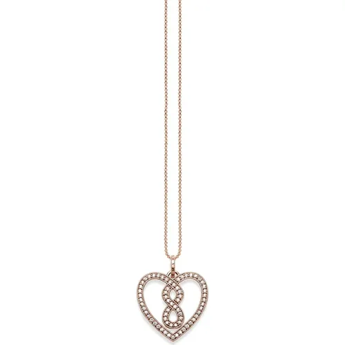 Infinity Heart Pavé Necklace Rosegold , female, Sizes: ONE SIZE - Thomas Sabo - Modalova