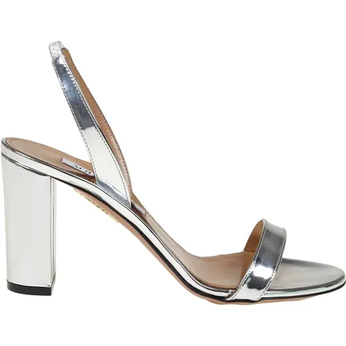 Mirrored Silver High Heel Sandals , female, Sizes: 4 UK - Aquazzura - Modalova