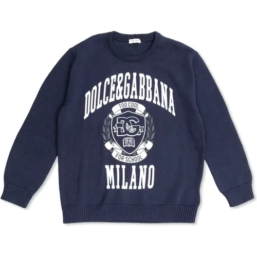 Pullover mit bedrucktem Logo - Dolce & Gabbana - Modalova