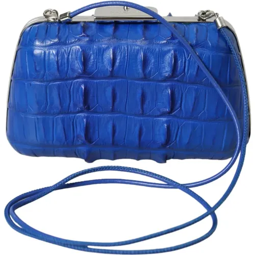 Elektrisch Blaue Krokodilleder Clutch - Balenciaga - Modalova