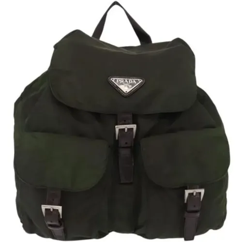 Pre-owned Backpacks, male, , Size: ONE SIZE Pre-owned Double Front Pocket Backpack - Prada Vintage - Modalova