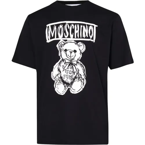 T-Shirts, male, , Size: S Cotton Regular Fit T-Shirt - Moschino - Modalova