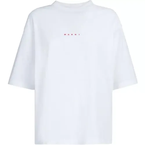 Logo-print Cotton T-shirt , female, Sizes: M, 2XS, S, XS, L - Marni - Modalova