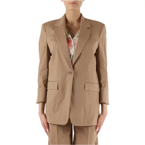 Linen and Viscose Stretch Jacket , female, Sizes: 2XL, XL, L - Boss - Modalova