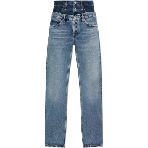 Straight Jeans, female, , Size: W27 Elson Jeans - Agolde - Modalova