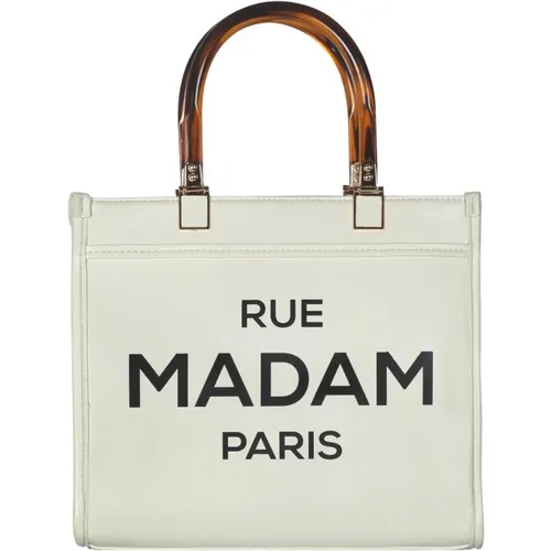 Handbags, female, , Size: ONE SIZE White Mini Tote Bag - Rue Madam - Modalova