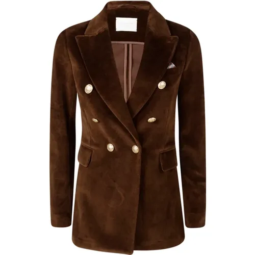 Blazers, female, , Size: M Sophisticated Double-Breasted Jacket - Circolo 1901 - Modalova