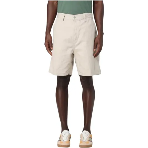 Casual Shorts, male, , Size: M Linen Regular Fit Shorts - Carhartt WIP - Modalova