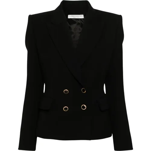 Blazers, female, , Size: S Double-Breasted Wool Jacket - Alessandra Rich - Modalova