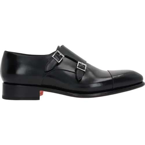 Leather Monk Shoes , male, Sizes: 10 UK, 11 UK, 9 UK - Santoni - Modalova